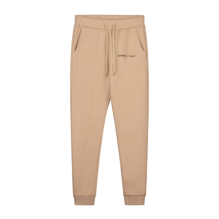 Twin Logo Sweatpants Beige - Le Giza